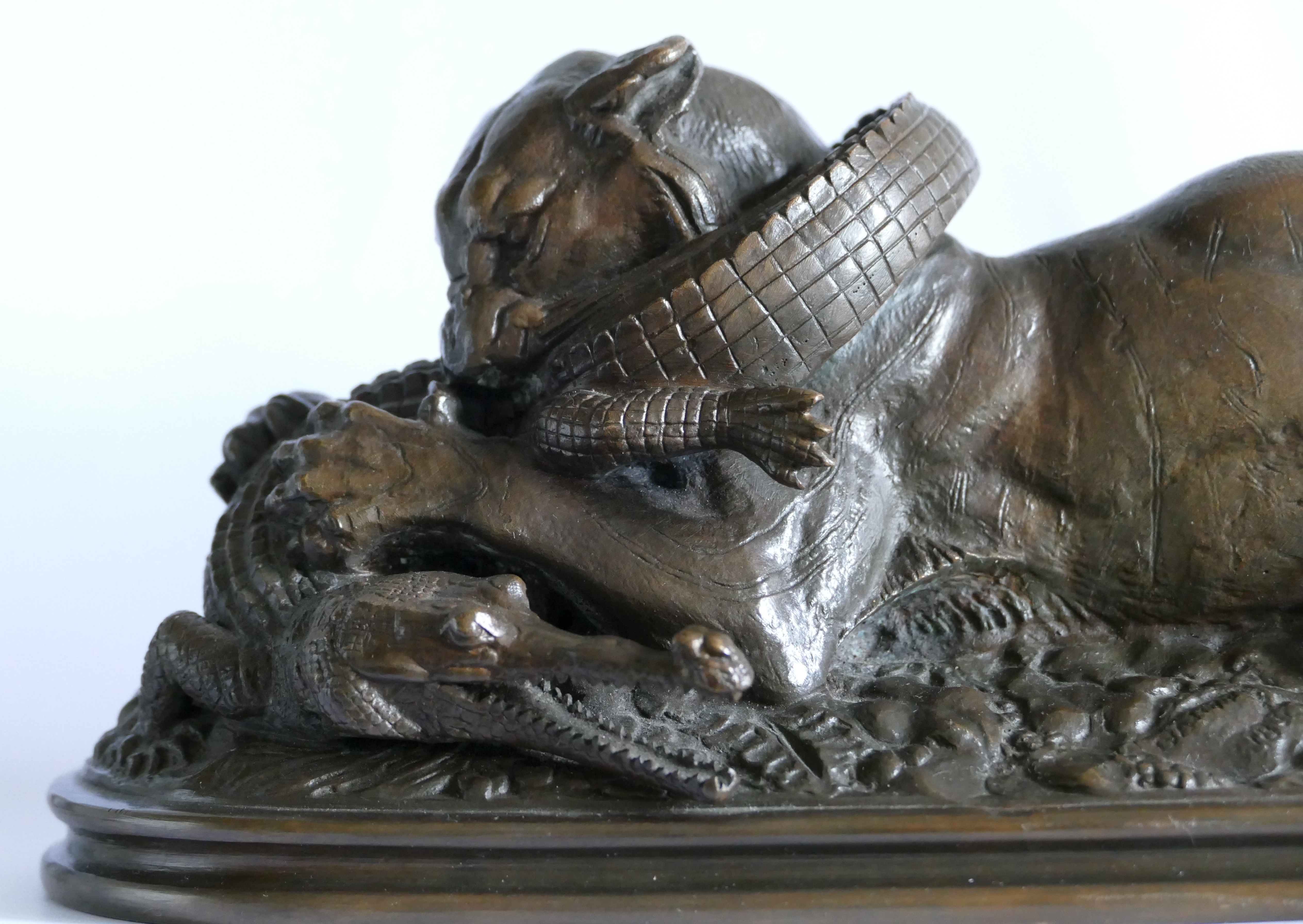 Bronze Colcombet Barye Tigre gavial