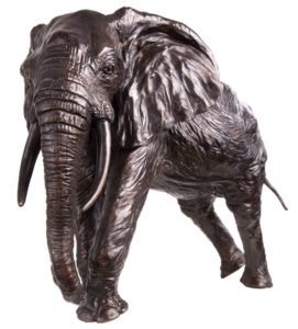 Sculpture en bronze d'un éléphant d'Afrique