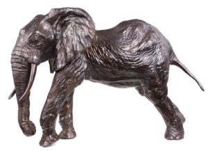 Sculpture en bronze d'un éléphant d'Afrique