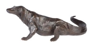 Sculpture en bronze d'un varan