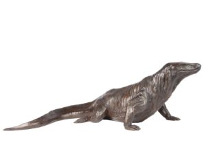 Sculpture en bronze d'un varan