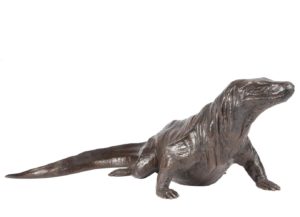 Sculpture en bronze d'un varan