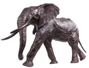 Sculpture en bronze d'un éléphant d'Afrique