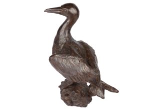 Sculpture en bronze d'un fou de Bassan