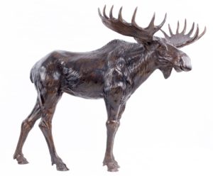 Sculpture en bronze d'un élan