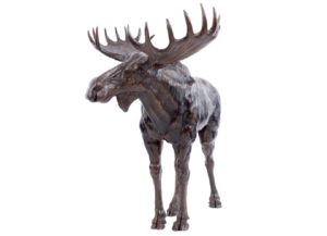 Sculpture en bronze d'un élan