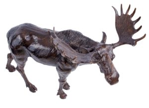 Sculpture en bronze d'un élan