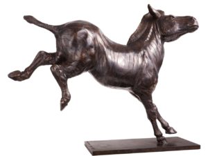 Sculpture en bronze d'un zèbre