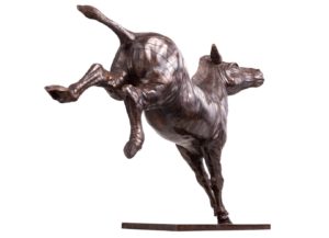 Sculpture en bronze d'un zèbre