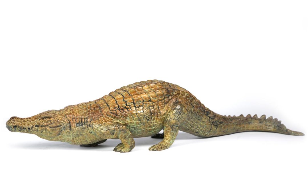 EDITION EN BRONZE DU CROCODILE DU NIL EN MARCHE