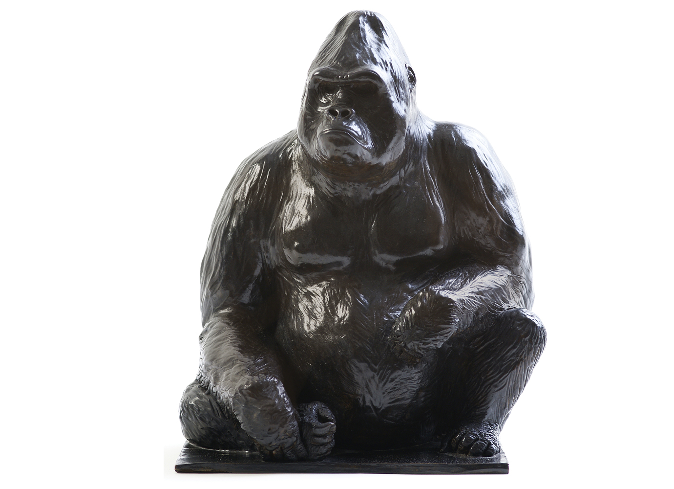 Bronze Colcombet gorille des plaines assis