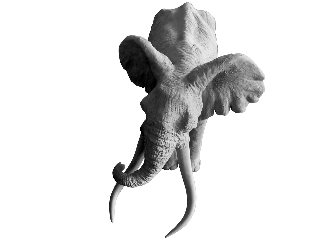 Bronze Colcombet éléphant d'Afrique grandes défenses