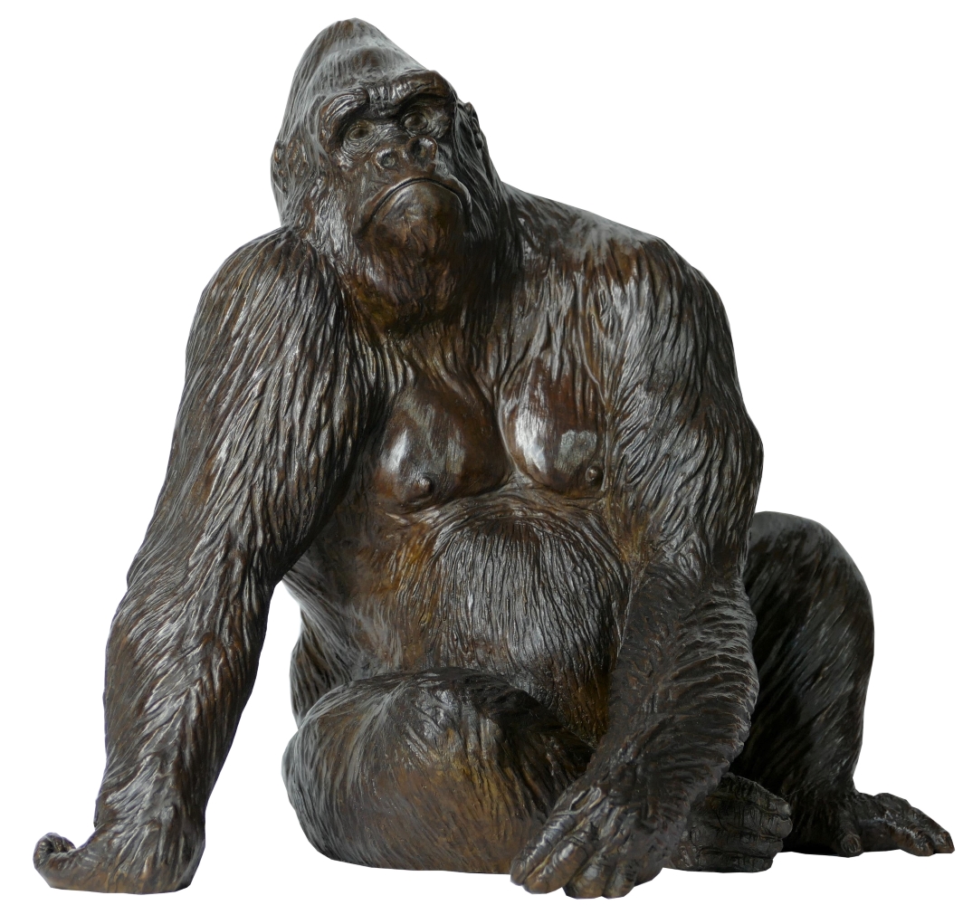 Bronze Colcombet gorille mâle dos argenté