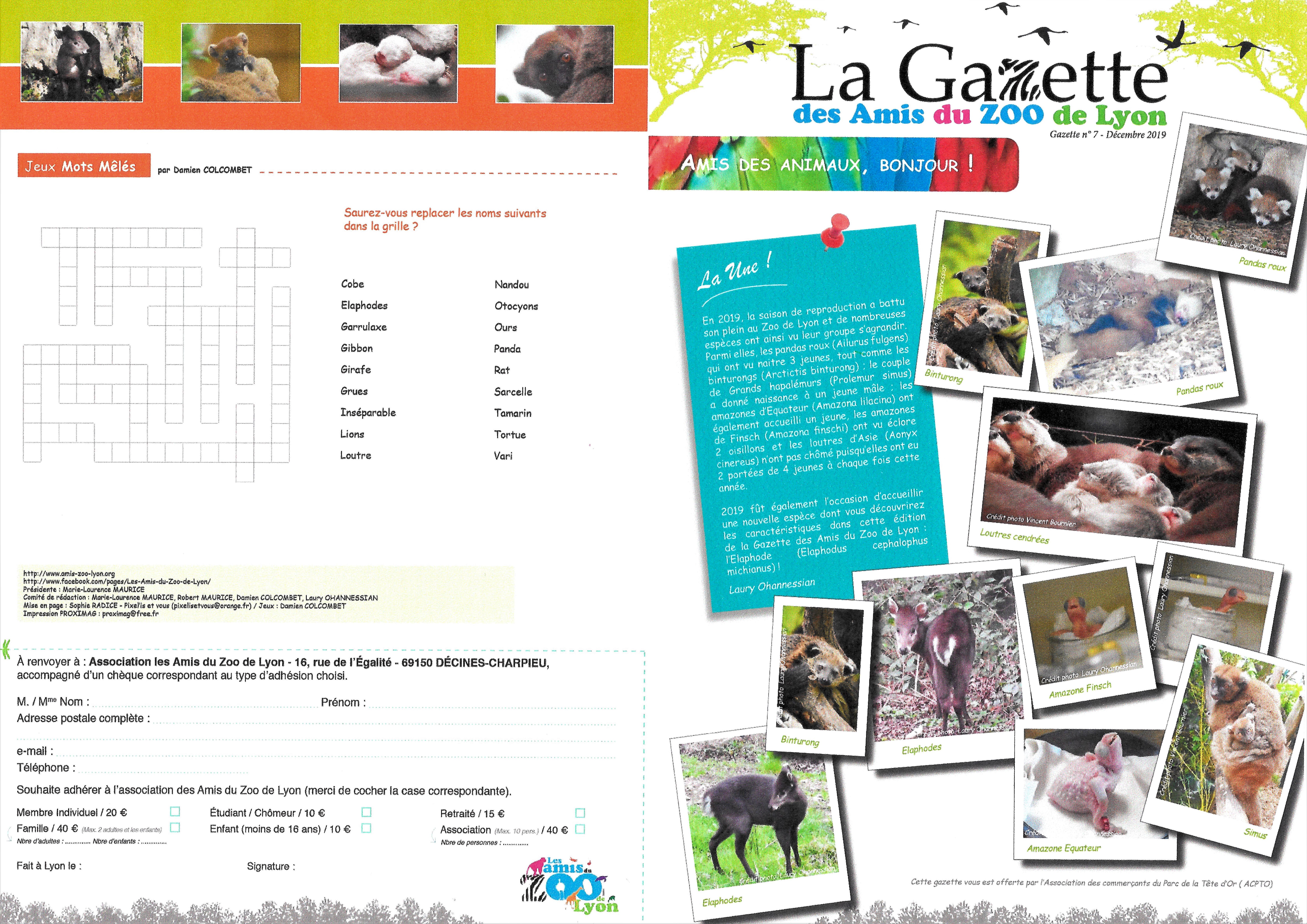 Amis Zoo de Lyon Gazette n°7