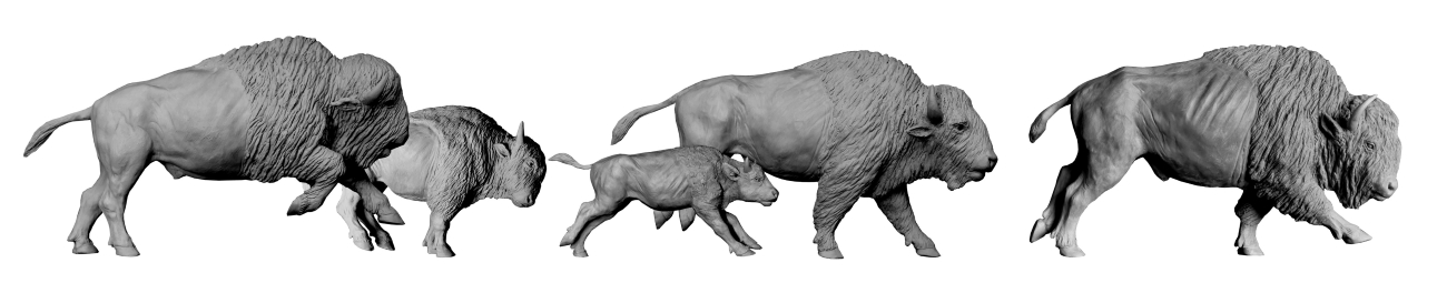 Sculpture bronze Colcombet bisons