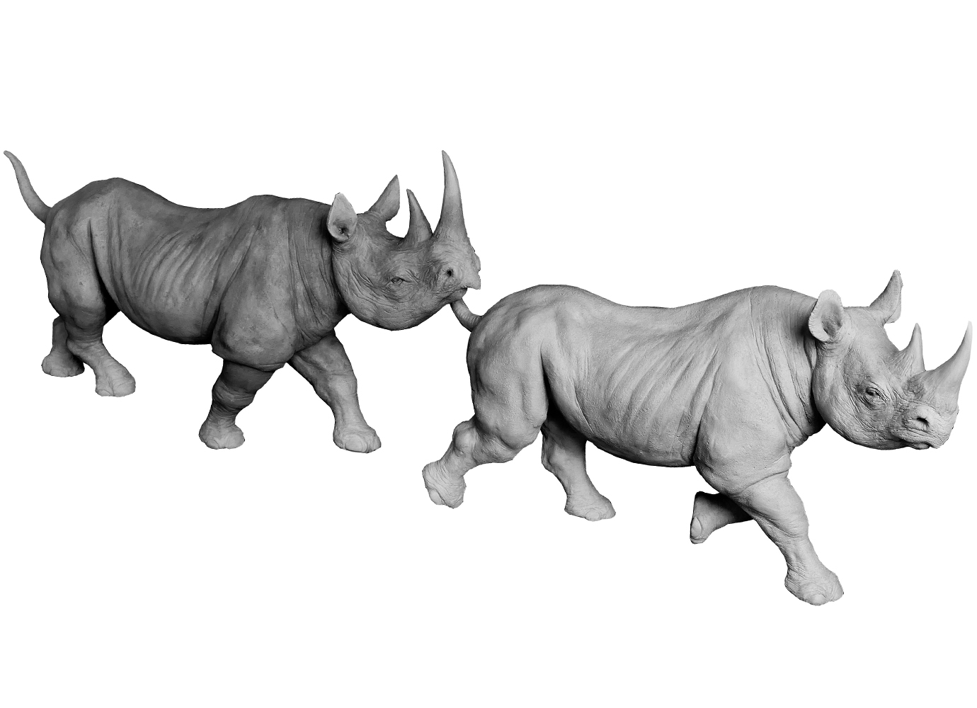 Bronze sculpture Colcombet rhinocéros noir