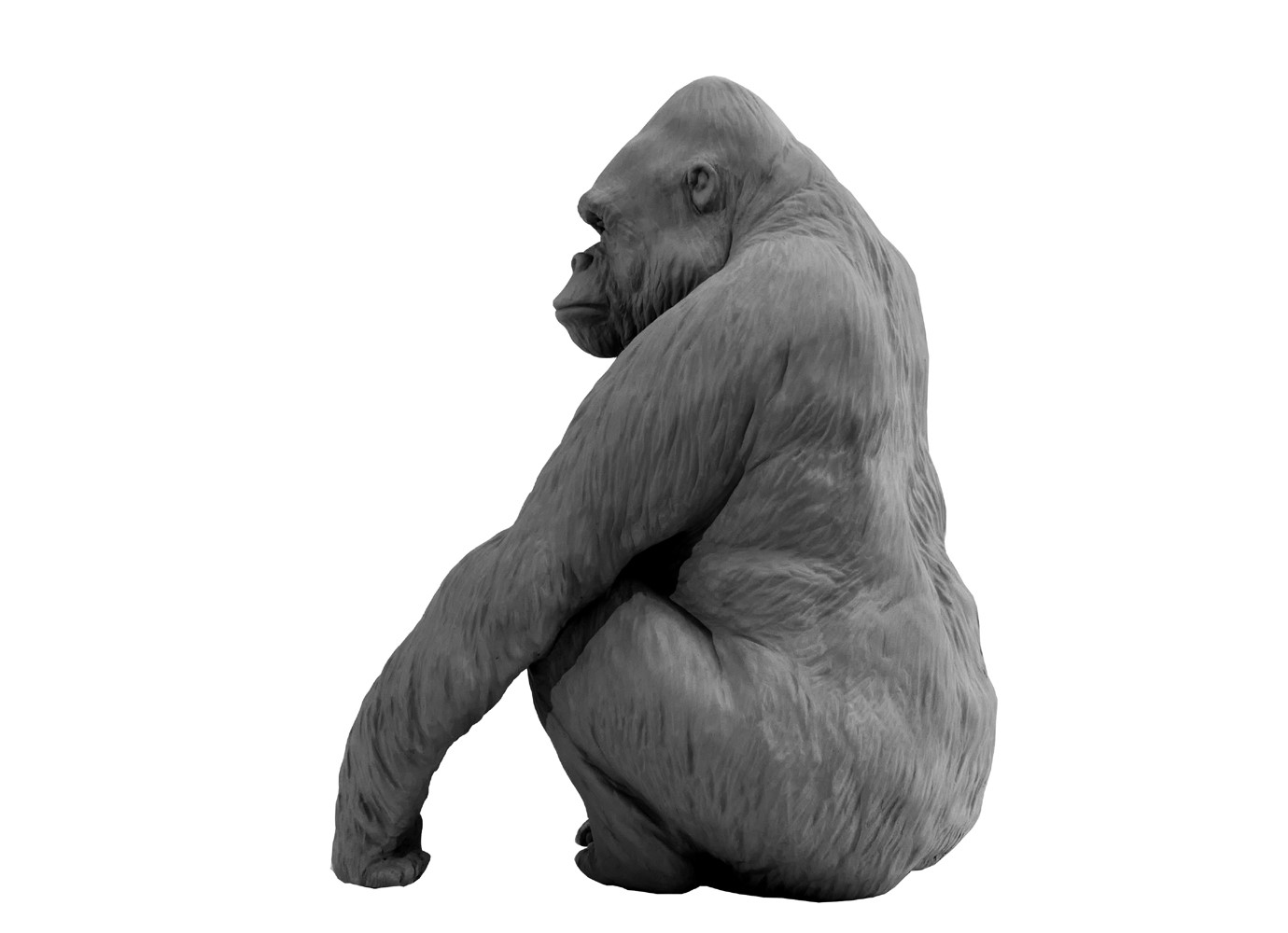Sculpture bronze Colcombet gorille Thalès projet terre