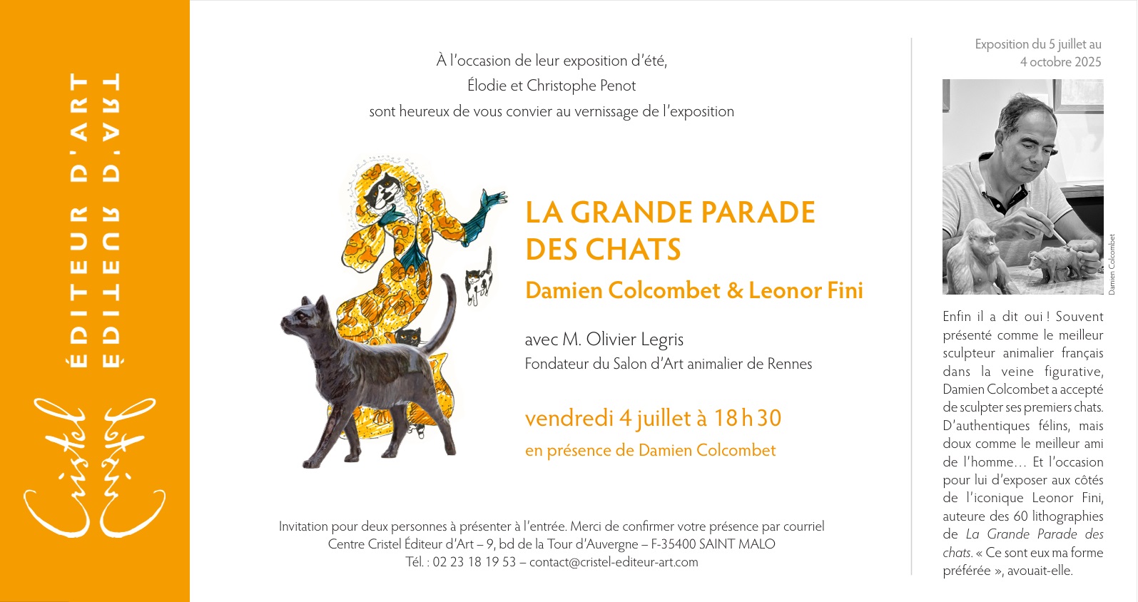 Invitation vernissage expo Colcombet Fini Cristel St-Malo 2025